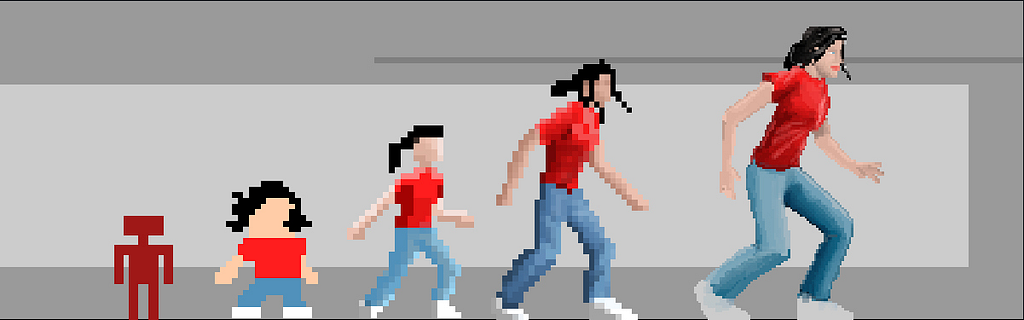 *Fonte: Deviant Art (**https://www.deviantart.com/alrey/art/Pixel-Evolution-426158789**)*